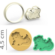 Butedo Unicorn Kurabiye, Bisküvi, Kolye Ucu, Mühür Kalıp Seti - 4,5 cm