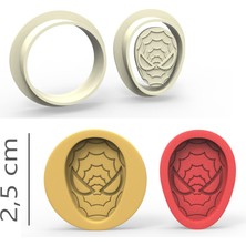 Butedo Örümcek Adam Kurabiye, Bisküvi, Kolye Ucu, Mühür Kalıp Seti - 2,5 cm