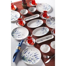 Kitchen Life 32 Parça 6 Kişilik Sümbül Desenli Porselen Kahvaltı Takımı Bone China