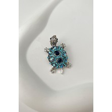 Taşlı Kaplumbağa Broş (Ölçü:4cm)