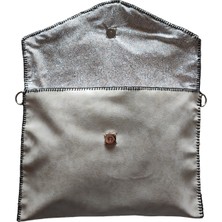 Mavi  Boncuk Işlemeli Kadın Portföy Clutch El ve Kol Çantası