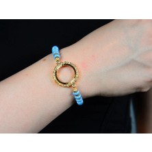 Çelikoğlu Kuyumculuk 22 Ayar Altın Kaplama Lila  Renkli  Çeyrek Cerceveli Bileklik