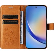 Mellow Shop Samsung Galaxy A35 5g Pu Deri Kılıf Kart Yuvası Standı ile Darbeye (Yurt Dışından)