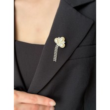 Chance Gift Inci Model Kristal Taşlı Metal Kadın Broş Ceket Elbise Gömlek Şapka ve Çanta Için Çok Amaçlı Broş