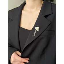 Chance Gift Inci Model Kristal Taşlı Metal Kadın Broş Ceket Elbise Gömlek Şapka ve Çanta Için Çok Amaçlı Broş