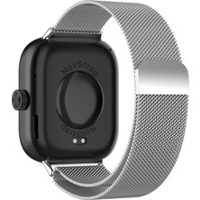 Novstrap Xiaomi Mi Band 8 Pro ile Uyumlu Kordon Mıknatıslı Metal Hasır Kordon Kayış