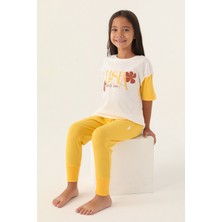 U.S. Polo Assn. 1809 Kız Çocuk Pijama Takım Krem V1