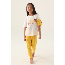 U.S. Polo Assn. 1809 Kız Çocuk Pijama Takım Krem V1