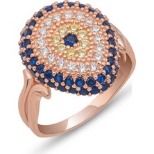 Gumush Gümüş Rose Damla Nazarlı Kadın Yüzük