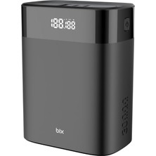 Bix PB140W 30000MAH USB ve 2'type-C Pd 140W Üç Çıkışlı Dijital Ekranlı Powerbank Siyah