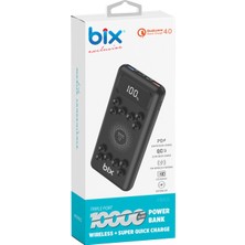 Bix PB103 Wireless & Vantuzlu LED Göstergeli 10000MAH Quick Charge Çift Portlu Kablosuz Powerbank