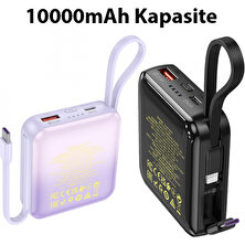 Hoco 22.5W 10.000MAH Dijital Göstergeli Dahili Type-C Lightning Powerbank