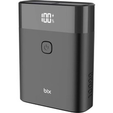 Bix PB20W 10000MAH Type-C ve USB Çift Çıkışlı Dijital Ekranlı Mini Powerbank Siyah iPhone Samsung Huawei Uyumlu