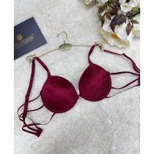 Intive Lingerie Le Jardin Valeria Biyeli Taşlı Mikro Push-Up Arkası Ip Detaylı Sütyen - 7007