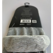 Alessa Socks Bambu Babet Çorap Silikonlu 6 Çift Yıkamalı Burun Dikişsiz Erkek Gri