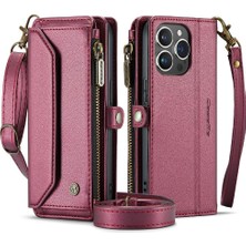 Mays Shop Iphone 14 Için Crossbody Durumda Pro Max Fermuar Faturaları Yuvası Durumda Cüzdan Kartı (Yurt Dışından)