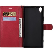 Mays Shop Kart Yuvası Klasik Düz Renk ile Sony Xperia Xa1 Ultra Için Flip Case (Yurt Dışından)