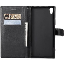 Mays Shop Kart Yuvası Klasik Düz Renk ile Sony Xperia Xa1 Ultra Için Flip Case (Yurt Dışından)