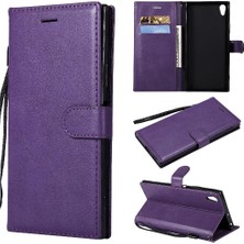 Mays Shop Kart Yuvası Klasik Düz Renk ile Sony Xperia Xa1 Ultra Için Flip Case (Yurt Dışından)