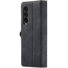 Mays Shop Samsung Galaxy Z Için Flip Case Fold 4 5g Vintage Pu Deri Cüzdan Kılıf (Yurt Dışından)