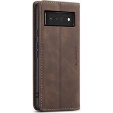 Mays Shop Google Piksel 6 Pro Manyetik Kapatma Darbeye Dayanıklı Vintage Pu Için Flip Case (Yurt Dışından)