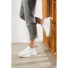 Dimity Beyaz gerçek Deri Süet Kadın Spor Ayakkabı