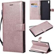 Mays Shop Kart Yuvası Klasik Düz Renk ile Sony Xperia Xa1 Ultra Için Flip Case (Yurt Dışından)