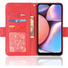 Mays Shop Samsung Galaxy A10S Manyetik Yan Toka Cüzdan Kart Yuvaları Tutucu (Yurt Dışından)