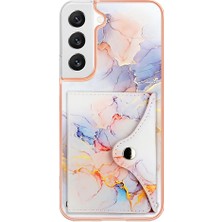 Mays Shop Samsung Galaxy S23 Artı Yumuşak Tpu Tampon Mermer Kart Yuvaları Ince (Yurt Dışından)