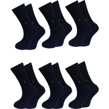 Alessa Socks Bambu 6 Lı Siyah Erkek Uzun Soket Çorap Kare Desen Burun Dikişsiz, Yıkamalı