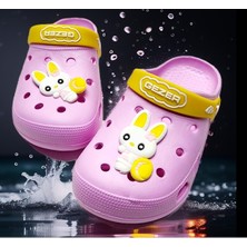 Çocuk Günlük Eva Tavşan Figürlü Delikli Plaj,deniz,havuz Sandalet Terlik