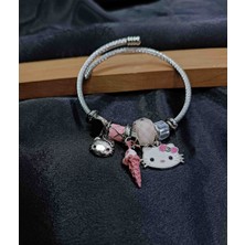 Dna Pandora, Hello Kitty Charmlı Pembe Çelik Bileklik