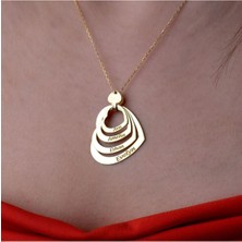 Vianto Jewellery Aile Bağlarını Kutlayan 925 Ayar Kadın Gümüş Katmanlı Isim Kolye - Kişiye Özel Lüks Tasarım