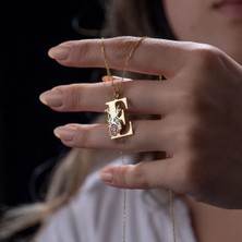 Vianto Jewellery Her Harfe Özel Dokunuş: 925 Ayar Kadın Gümüş Isim Baş Harfi Kolye