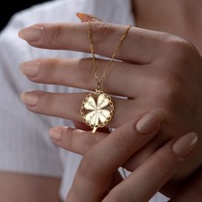 Vianto Jewellery Isim Yazılı Kalp ve Geometrik Desenli 925 Ayar Kadın Gümüş Kolye