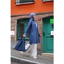 Kadın Püsküllü Tunik Koyu Mavi