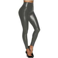 Nyc Deri Suni Deri Yüksek Bel Tayt