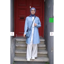 Kadın Püsküllü Tunik Açık Mavi