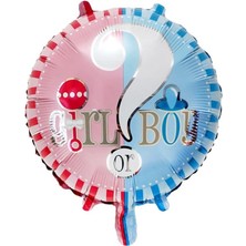 Patladı Gitti Cinsiyet Partisi 18 Inç 45 cm Yuvarlak Boy Girl Folyo Balon