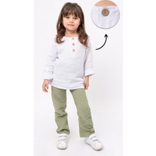 Bubito Unisex Bebek&çocuk %100 Pamuklu Müslin Alt Üst Pijama Takım-Yeşil