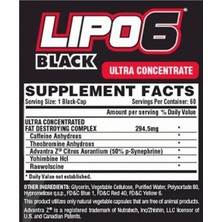 Nutrex Lıpo-6 Black  Ultra Concentrate  60 Black-Capsul  Yohımbıne Içerikli Usa