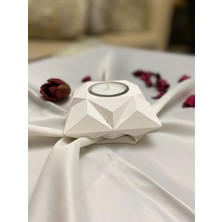 Varkal Geometrik Dekoratif Beton Mumluk Hediyelik Eşya Tealight Mumluk