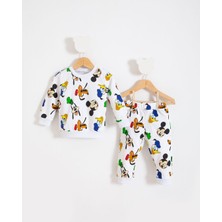 Bubito Karakterler Baskılı Çok Renkli Penye Bebek Alt Üst Takım Erkek Çocuk 5 Yaş İçin Eğlenceli