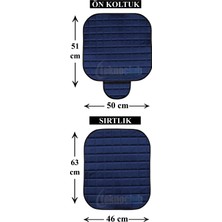 TeknoClub Lüx Soft Cepli Ortopedik Kadife Dokulu Oto Ön Koltuk Alt Minder ve Arka Koltuk Alt Minder Set N0:3