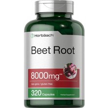 Horbäach Beet Root Powder Capsules 8000MG | 320 Capsul | Non-Gmo  Gluten Free Formula | High Potency Herbal Extract