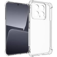 Caseart Xiaomi Mi 14 Kapak Kamera Korumalı Airbag Antishock Köşe Korumalı Şeffaf Silikon Kılıf