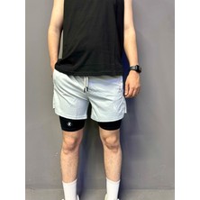 KX Spor Kx Taytlı Şort / Antrenman Şort ‘siyah ve Gri'