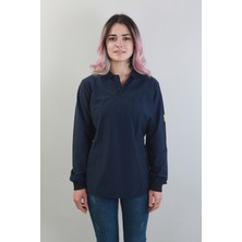 Passus Global Esd Antistatik Iş Güvenliği Polo Yaka Sweatshirt Cepsiz Unisex Mavi 2014PGESDBLU