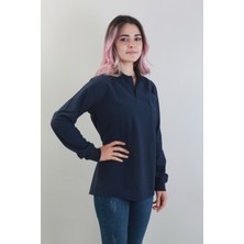 Passus Global Esd Antistatik Iş Güvenliği Polo Yaka Sweatshirt Cepsiz Unisex Mavi 2014PGESDBLU