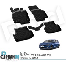 Puando Araca Özel 2017-2021 Volkswagen Polo 6 Hb 5 Kapıp Paspas 4d Sıyah